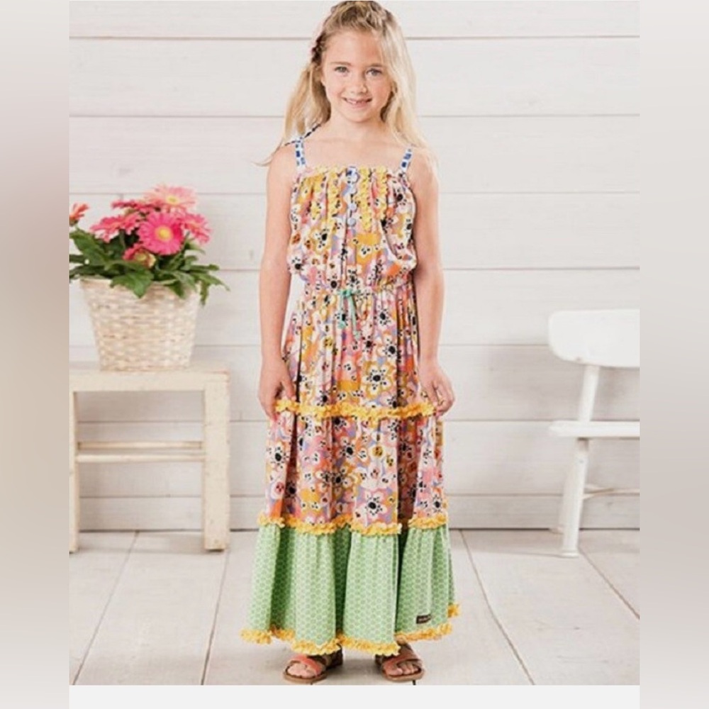 Matilda Jane Tell Me More Floral Maxi Dress The Adventure Begins Girls size 8 - Picture 3 of 15